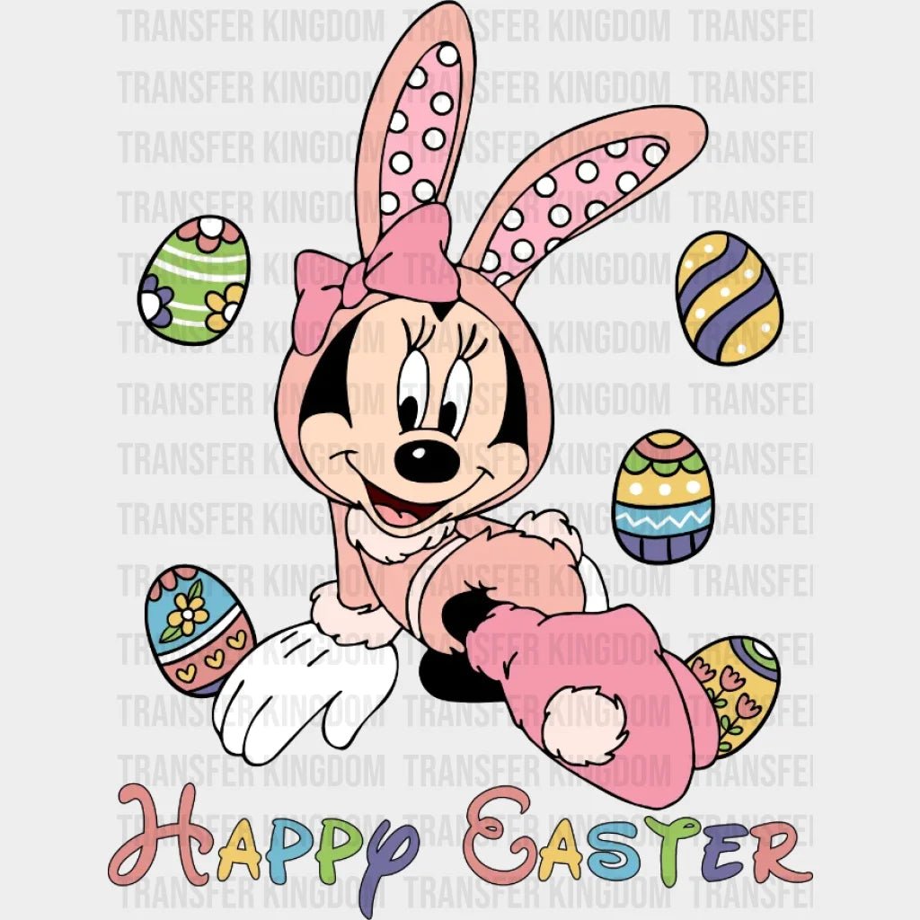 Happy Easter Minnie with Bunny Costume Design - DTF heat transfer - Transfer Kingdom