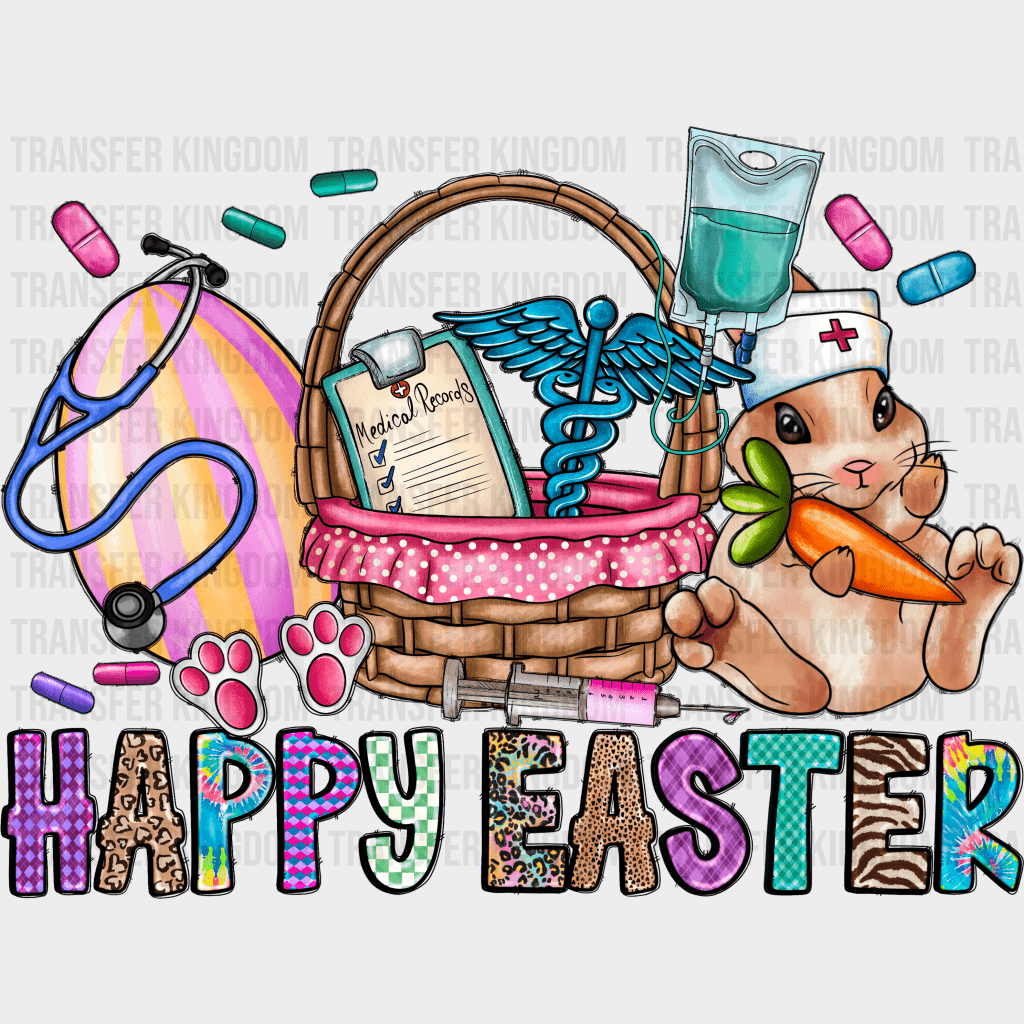 Happy Easter Nurse Design - DTF heat transfer - Transfer Kingdom