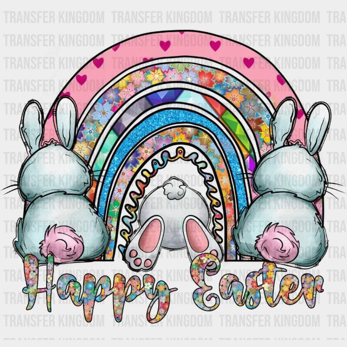 Happy Easter Rainbow Bunny Design - DTF heat transfer