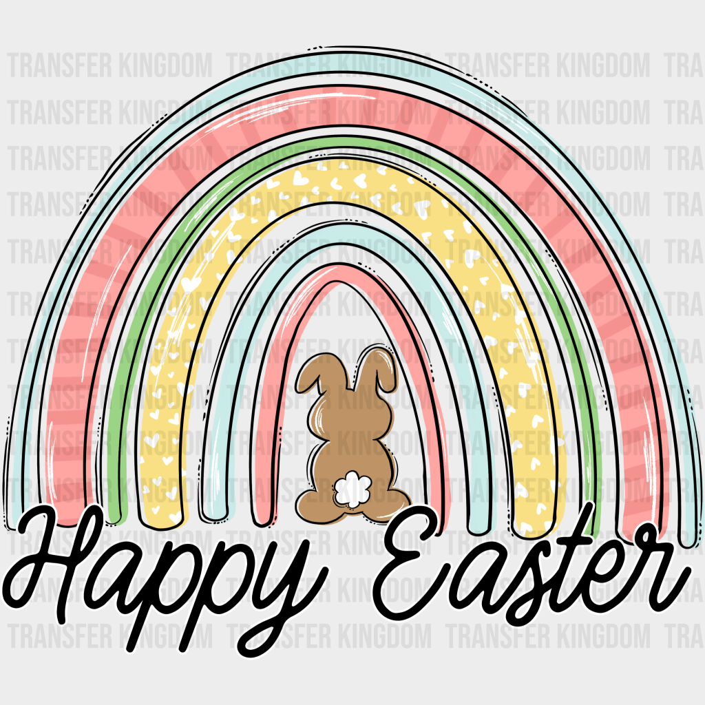 Happy Easter Rainbow Design - DTF heat transfer - Transfer Kingdom