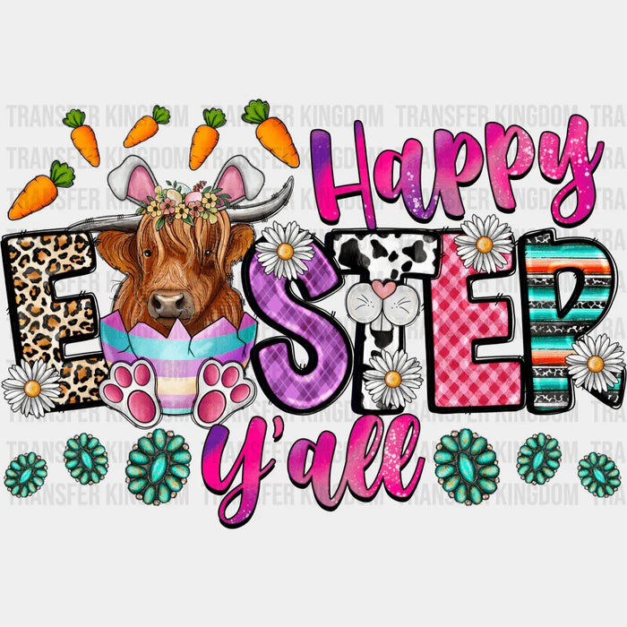 Happy Easter Y'all Cattle Design - DTF heat transfer