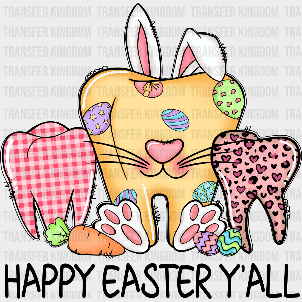 Happy Easter Y'all Design - DTF heat transfer - Transfer Kingdom