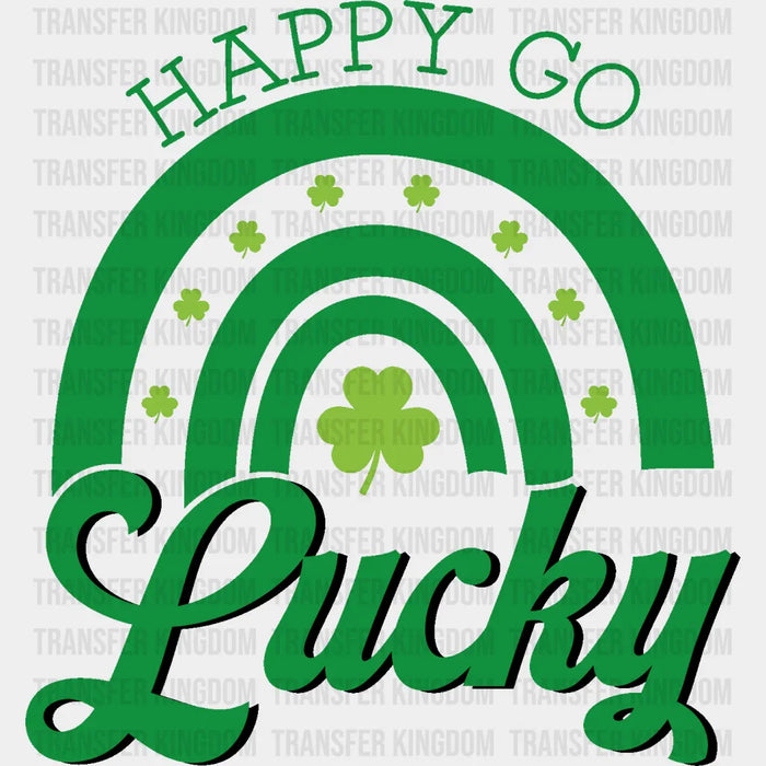 Happy Go Lucky Clover Leaf Design - St. Patrick's Day DTF heat transfer