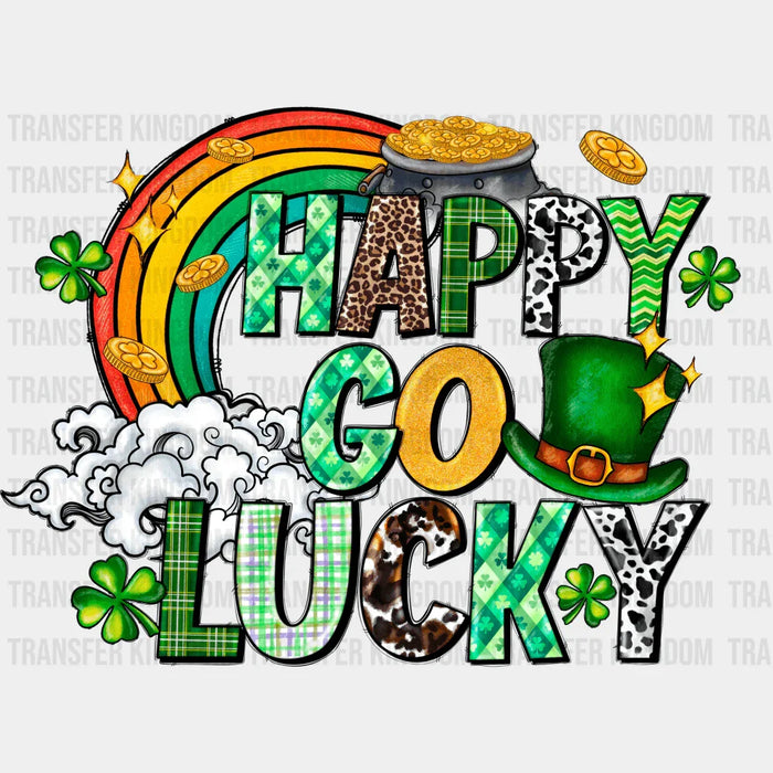 Happy Go Lucky St. Patrick's Day Rainbow Design - DTF heat transfer