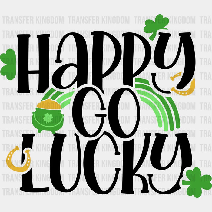 Happy Go Lucky Shamrock Charm Design - St. Patrick's Day DTF heat transfer
