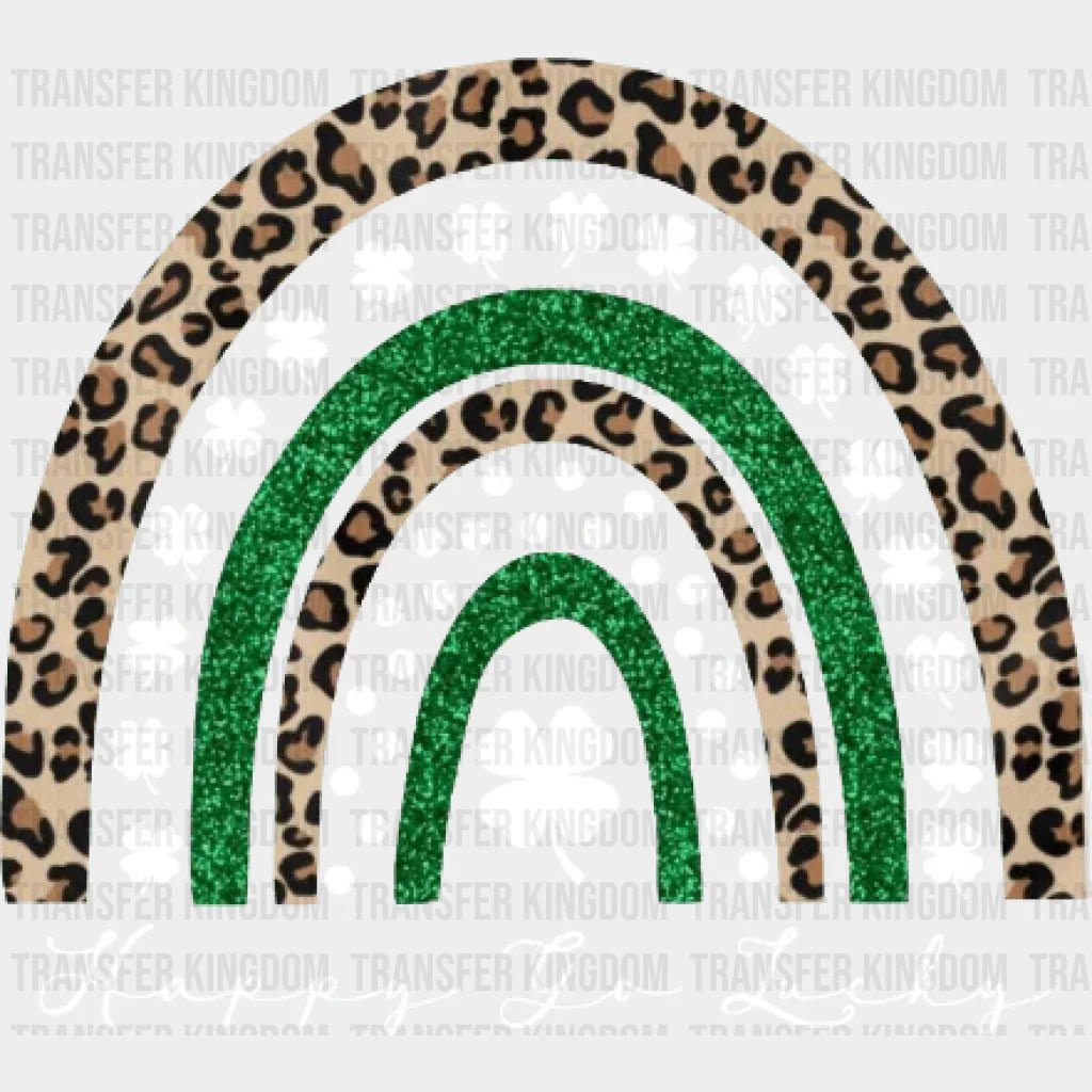 Happy Go Lucky St. Patrick's Day Leopard Rainbow Design - DTF heat transfer - Transfer Kingdom