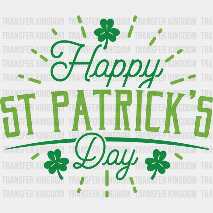 Happy St. Patrick's Day Green Two Tone Design - DTF heat transfer