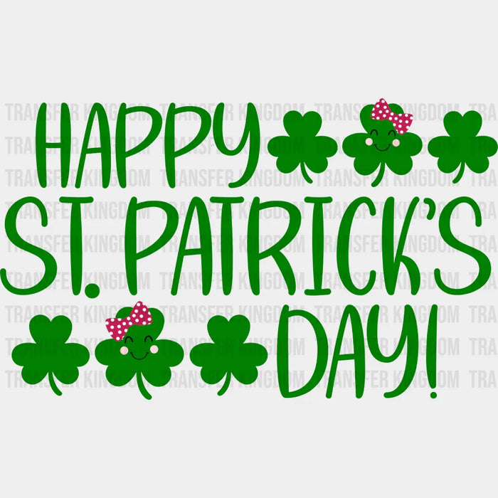 Happy St. Patrick's Day Shamrock  Design - DTF heat transfer