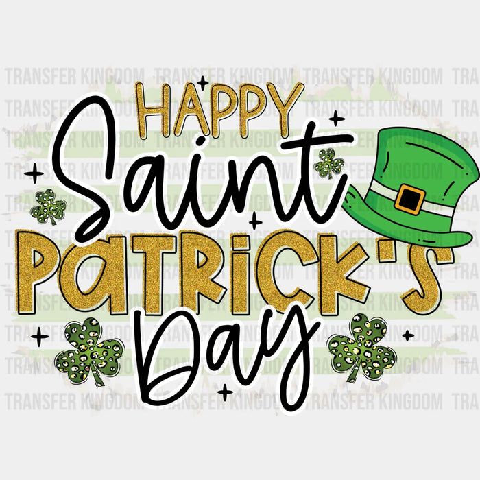 Happy St. Patrick's Day Hat Design - St. Patrick's Day DTF heat transfer