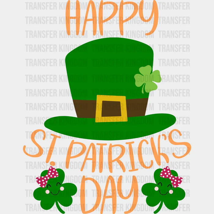 Shamrock Smile Happy St. Patrick's Day Design - DTF heat transfer