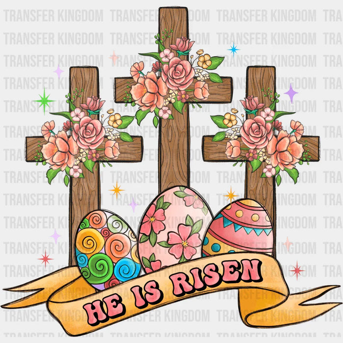 He Is Risen Cross Easter Design - DTF heat transfer