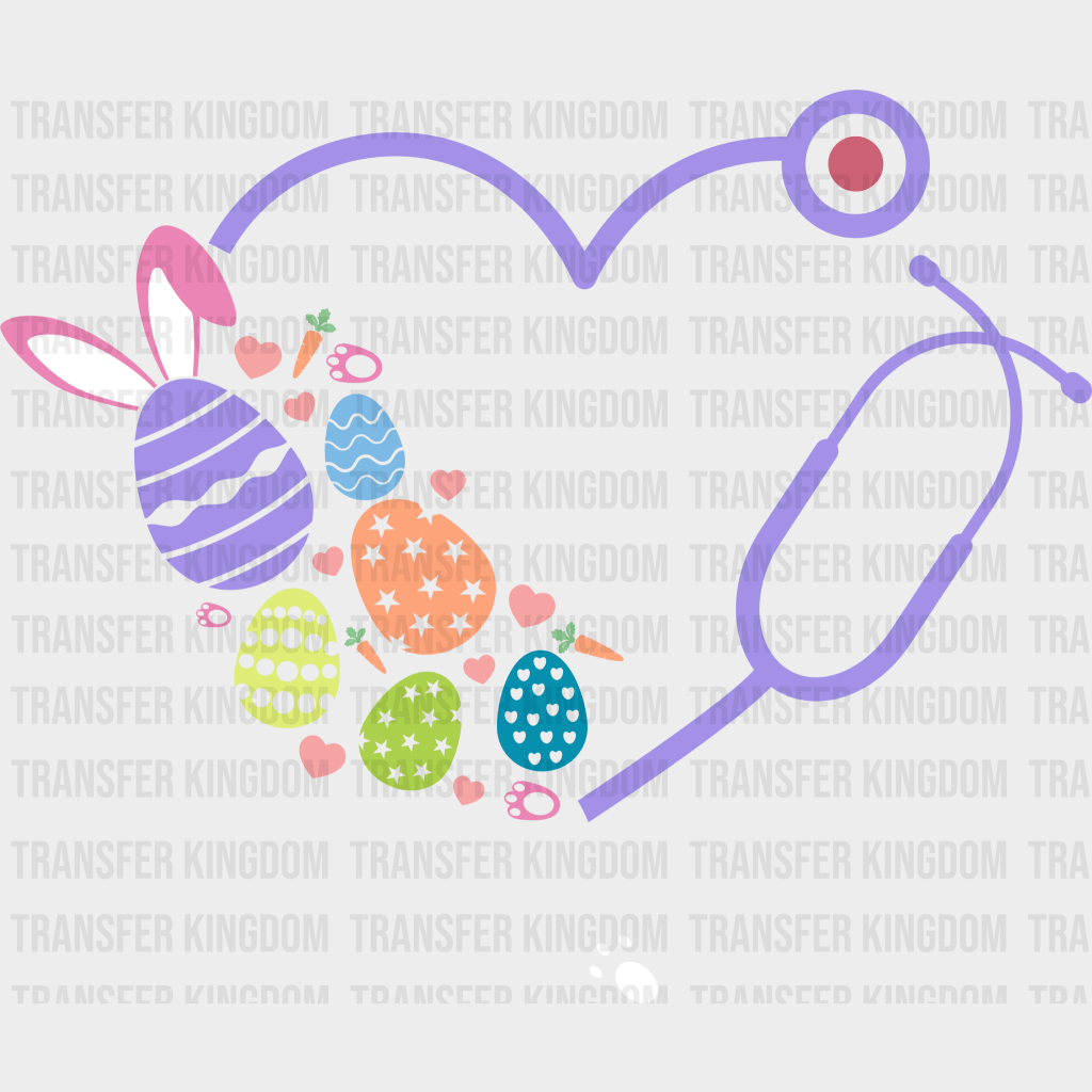 Heart Shape Nurse Easter Design - DTF heat transfer - Transfer Kingdom