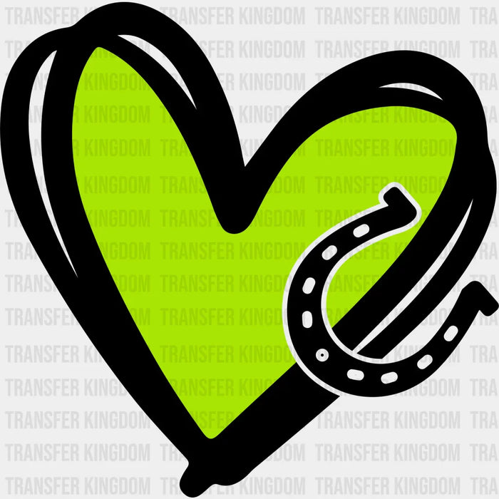 Green Heart Horseshoe St. Patrick's Day Design - DTF heat transfer