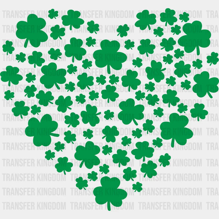 Clover Heart Shape St. Patrick's Day Design - DTF heat transfer