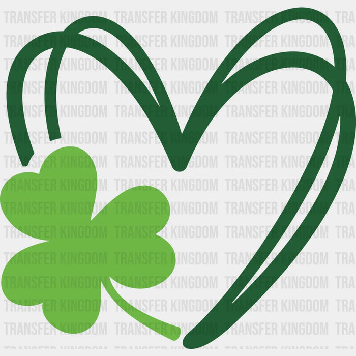 Shamrock Heart St. Patrick's Day Design - DTF heat transfer
