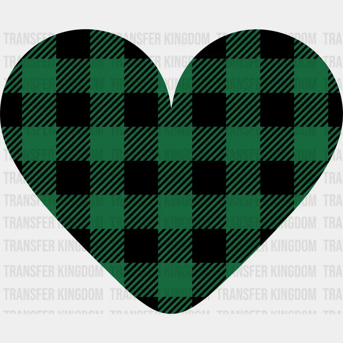 Heart St. Patrick's Day Plaid Design - DTF heat transfer