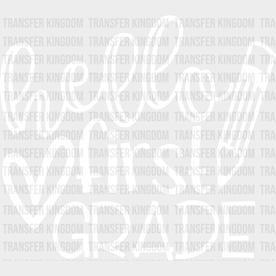 Hello First Grade 100 Days Of School Design - DTF heat transfer - Transfer Kingdom