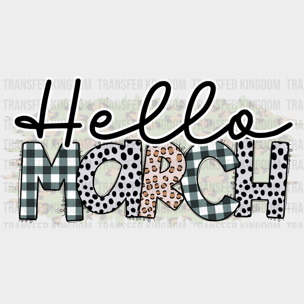 Hello March Easter Design - DTF heat transfer - Transfer Kingdom