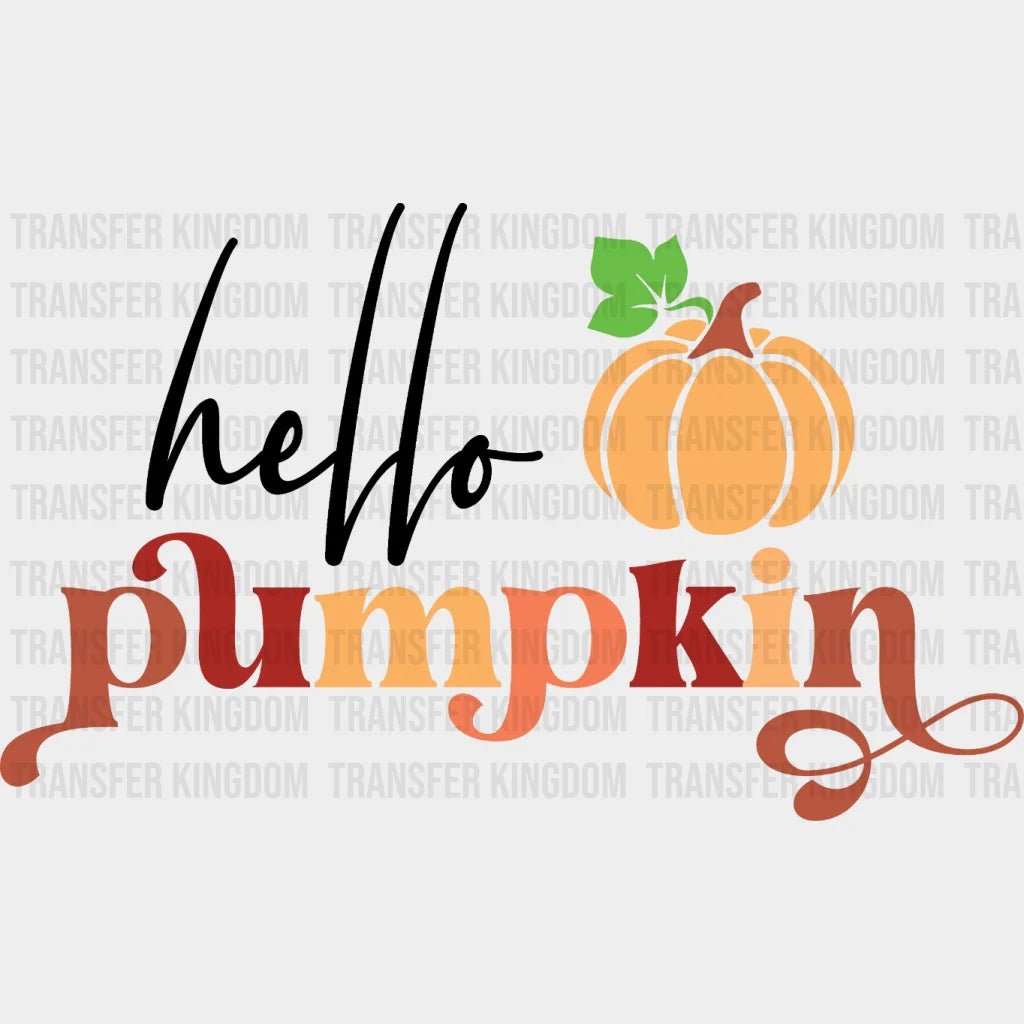 Hello Pumpkin Fall Design - Dtf Heat Transfer