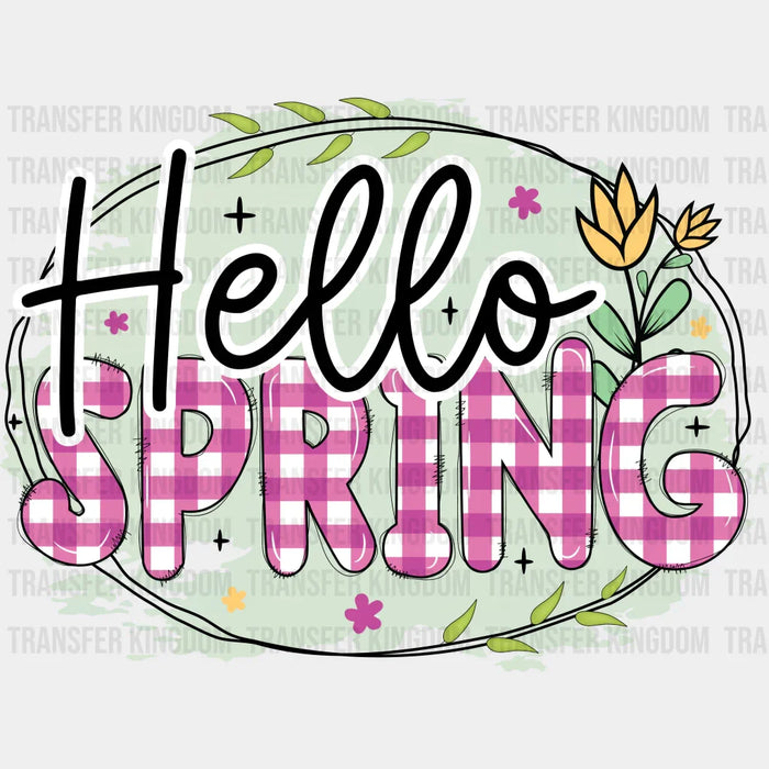 Hello Spring Green Easter Design - DTF heat transfer