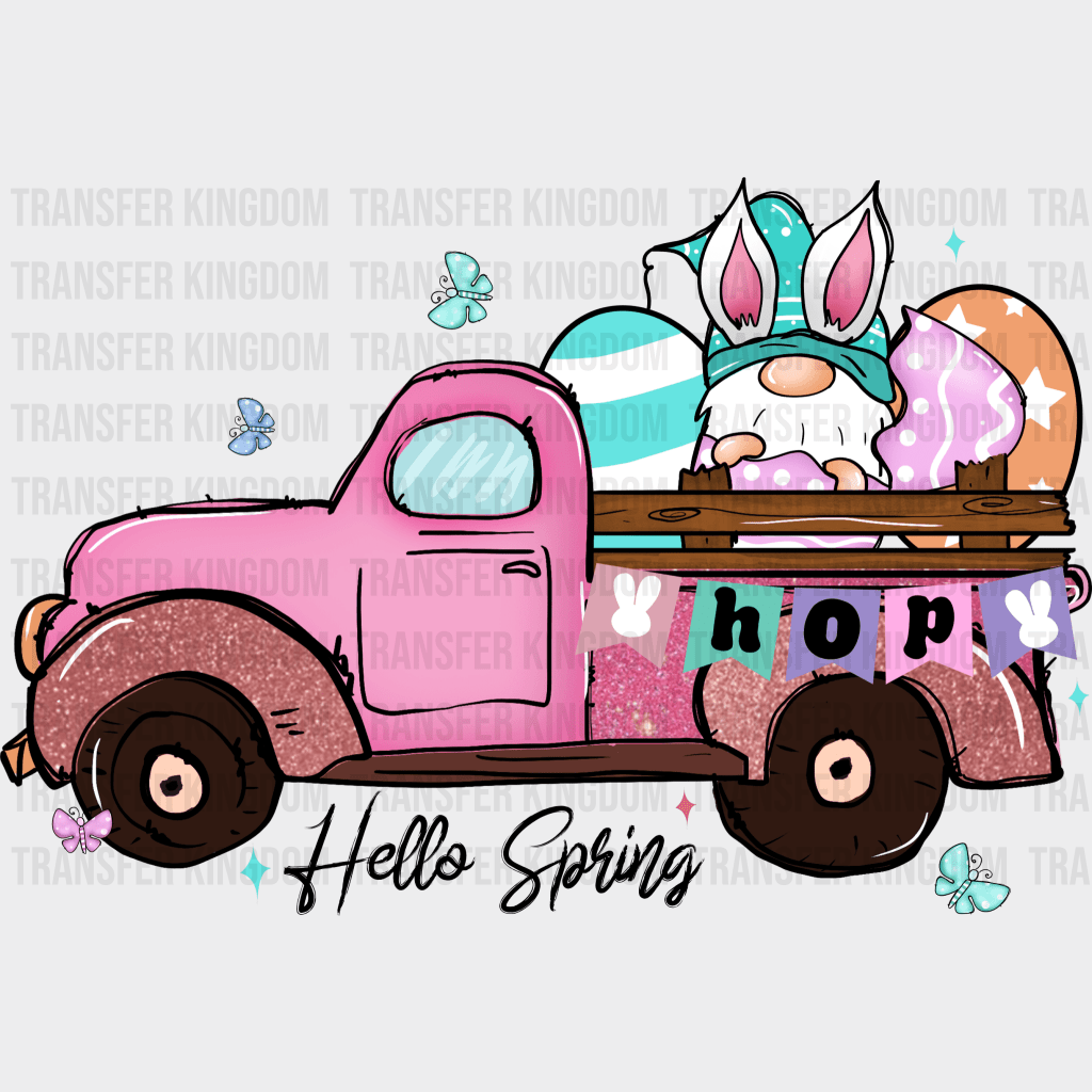 Hello Spring Truck Easter Design - DTF heat transfer - Transfer Kingdom