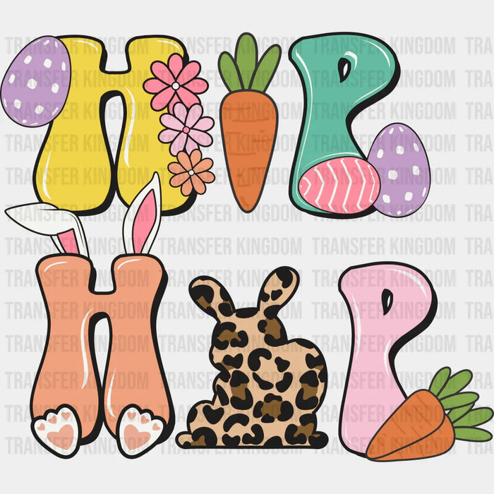 Hip Hop Bunny Leopard Design Easter Design - DTF heat transfer