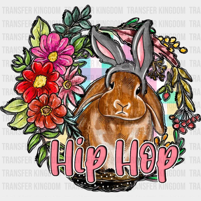 Hip Hop Floral Easter Bunny Design - DTF heat transfer