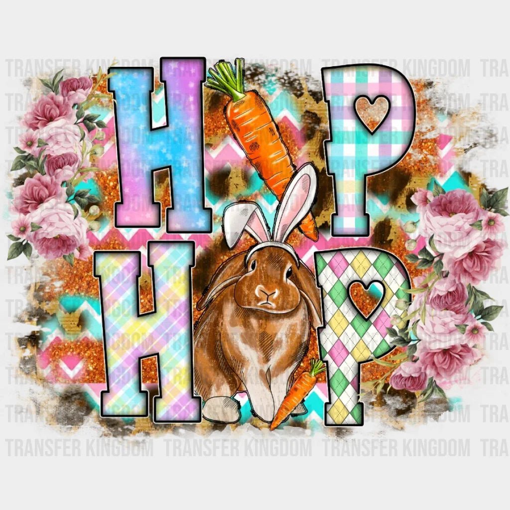 Hip Hop Rabbit Floral Easter Design - DTF heat transfer - Transfer Kingdom