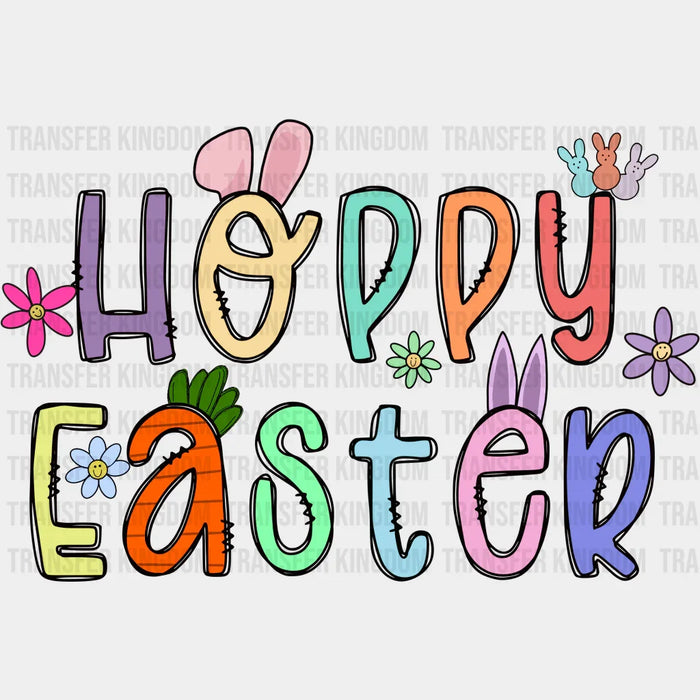 Hoppy Easter Floral Design - DTF heat transfer