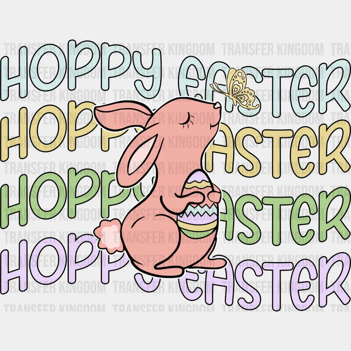 Hoppy Easter Bunny Holding Egg Design - DTF heat transfer