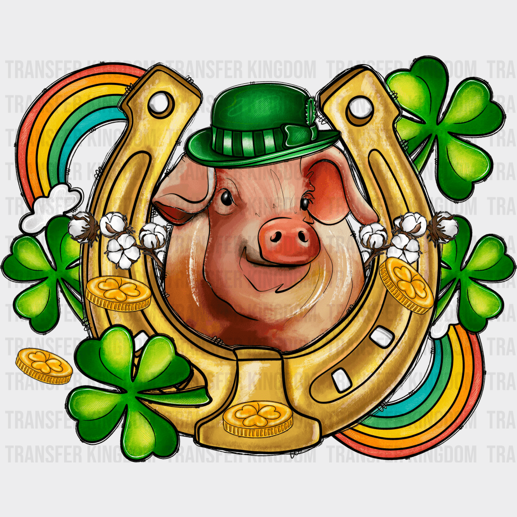 Horseshoe & Piggy St. Patrick's Day Design - DTF heat transfer - Transfer Kingdom