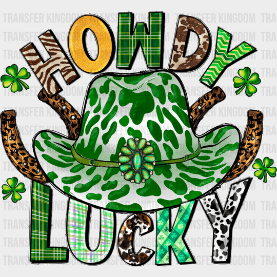 Cowboy Hat Howdy Lucky St. Patrick's Day Design - Dtf Heat Transfer