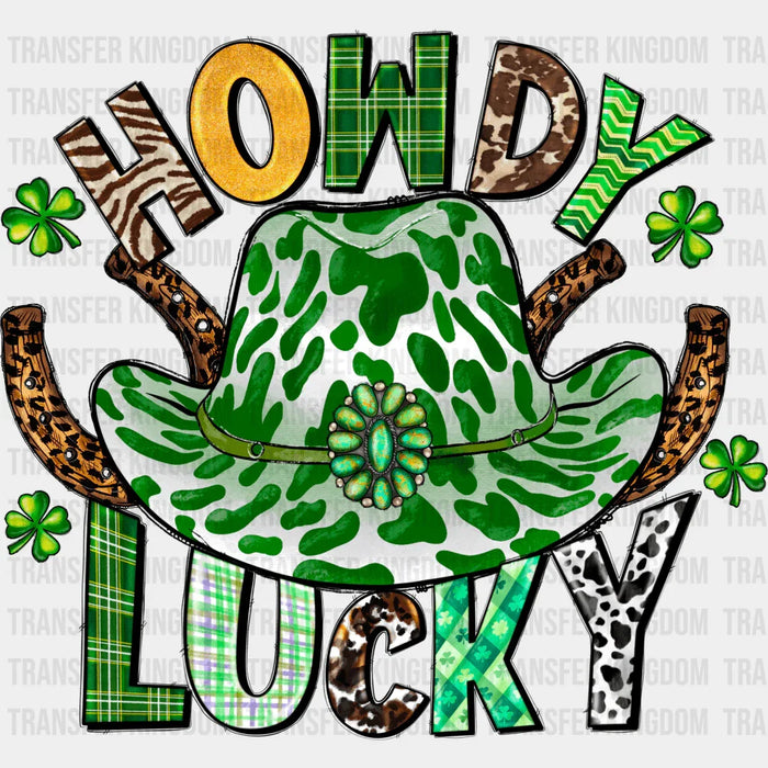 Cowboy Hat Howdy Lucky St. Patrick's Day Design - DTF heat transfer