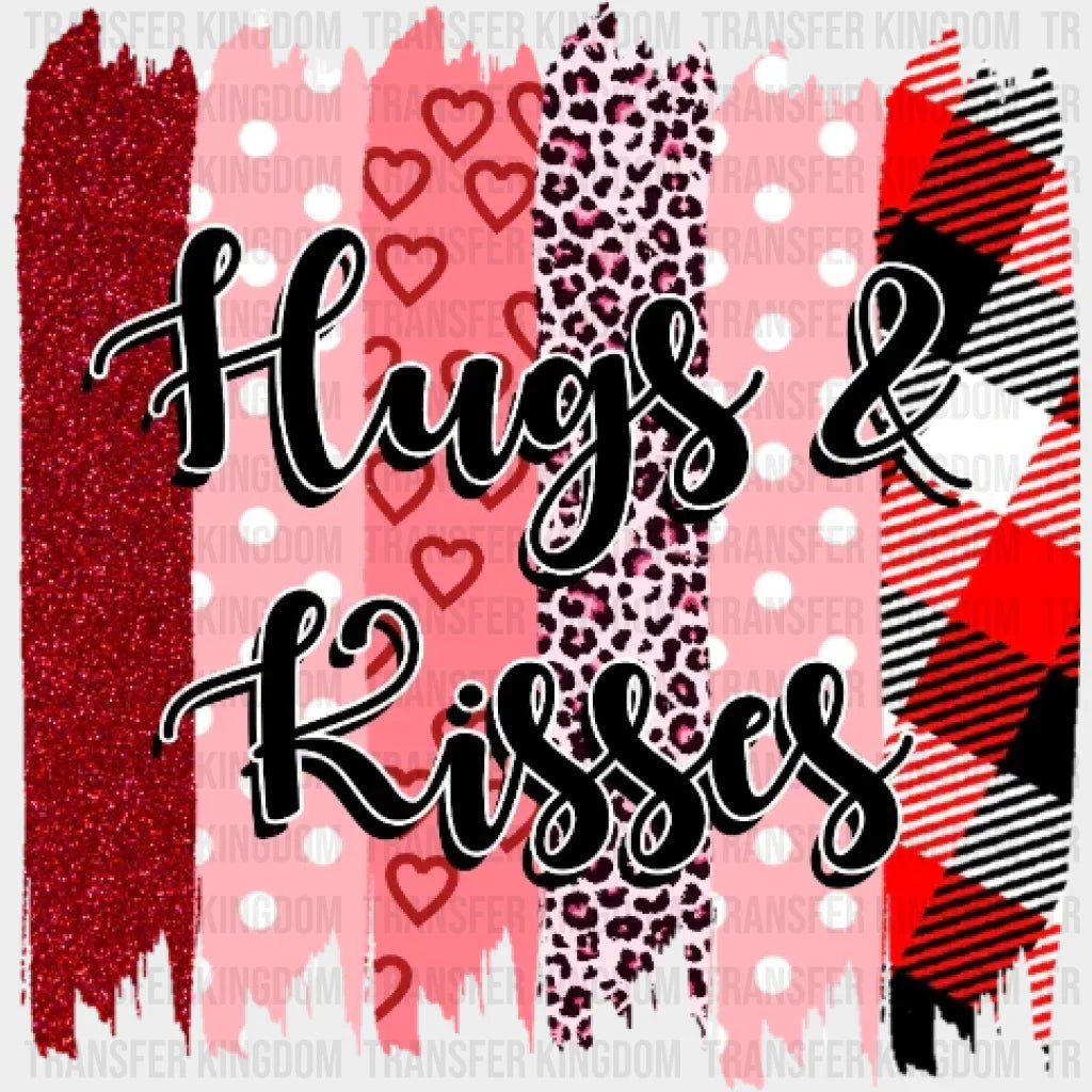 Hugs & Kisses Valentines Day Design - Dtf Heat Transfer