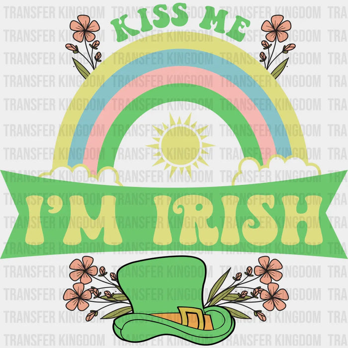 Kiss Me I'm Irish St. Patrick's Day Rainbow Green Design - DTF heat transfer
