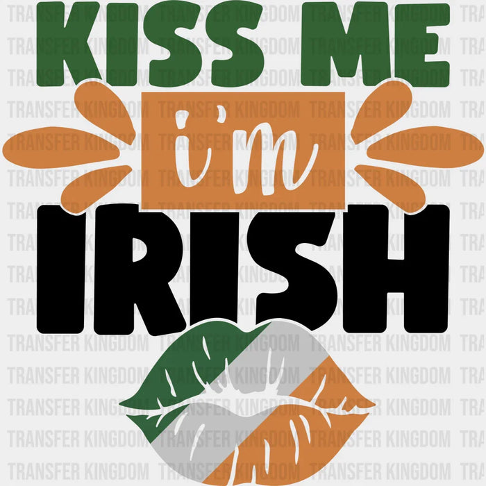 Kiss Me I'm Irish Shamrock St. Patrick's Day Design - St. Patrick's Day DTF heat transfer