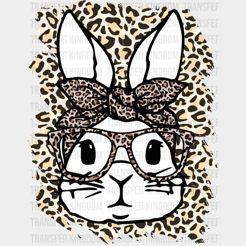 Leopard Rabbit With Glasses Easter Design - DTF heat transfer - Transfer Kingdom