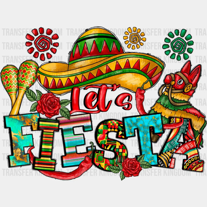 Let's Fiesta Pinata Sombrero - Cinco De Mayo DTF heat transfer