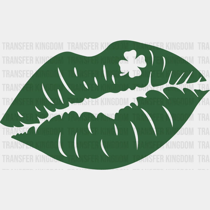 Lips Green Shamrock St. Patrick's Day Design - DTF heat transfer
