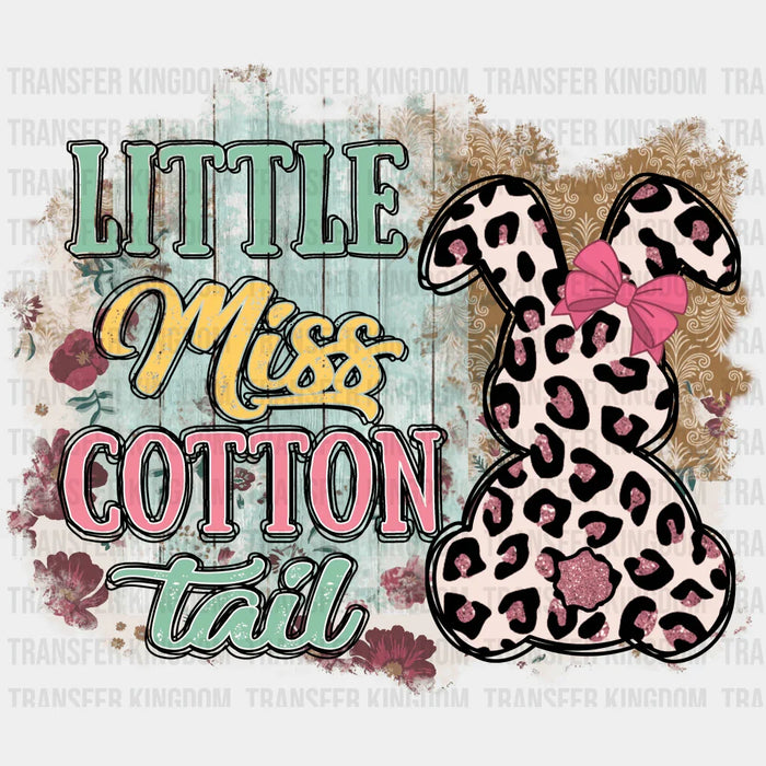Little Miss Cotton Tail Easter Leopard Print Design - DTF heat transfer