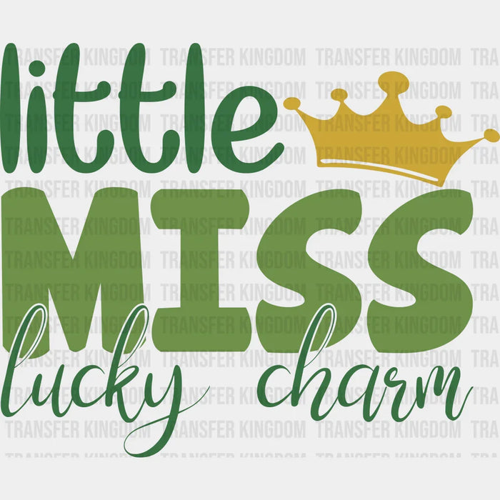 Little Miss Lucky Charm Crown St. Patrick's Day Design - DTF heat transfer