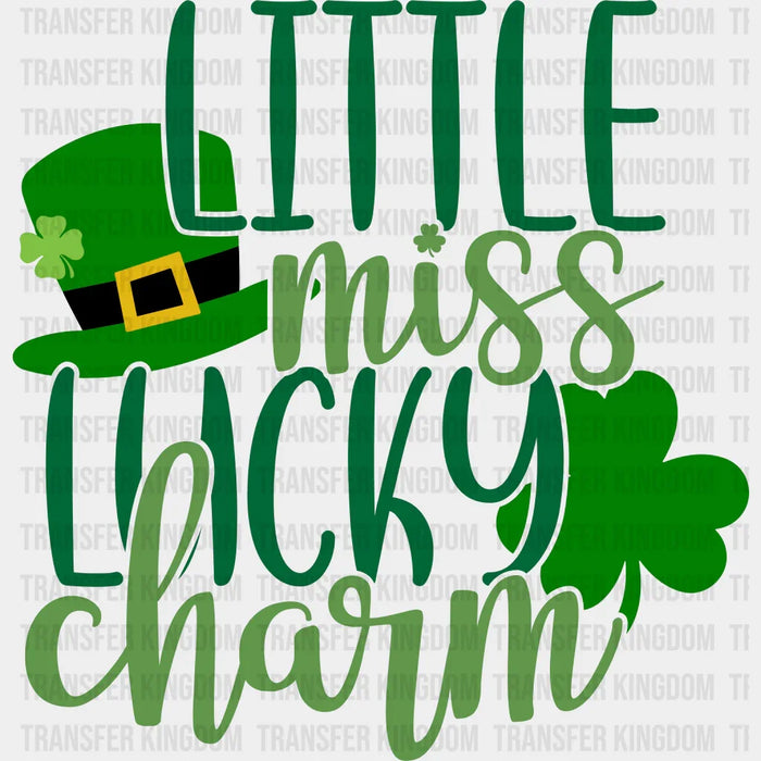 Little Miss Lucky Charm Hat St. Patrick's Day Design - DTF heat transfer