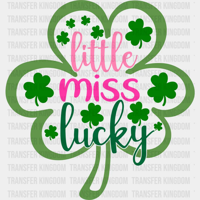 Little Miss Lucky Shamrock St. Patrick's Day Design - DTF heat transfer