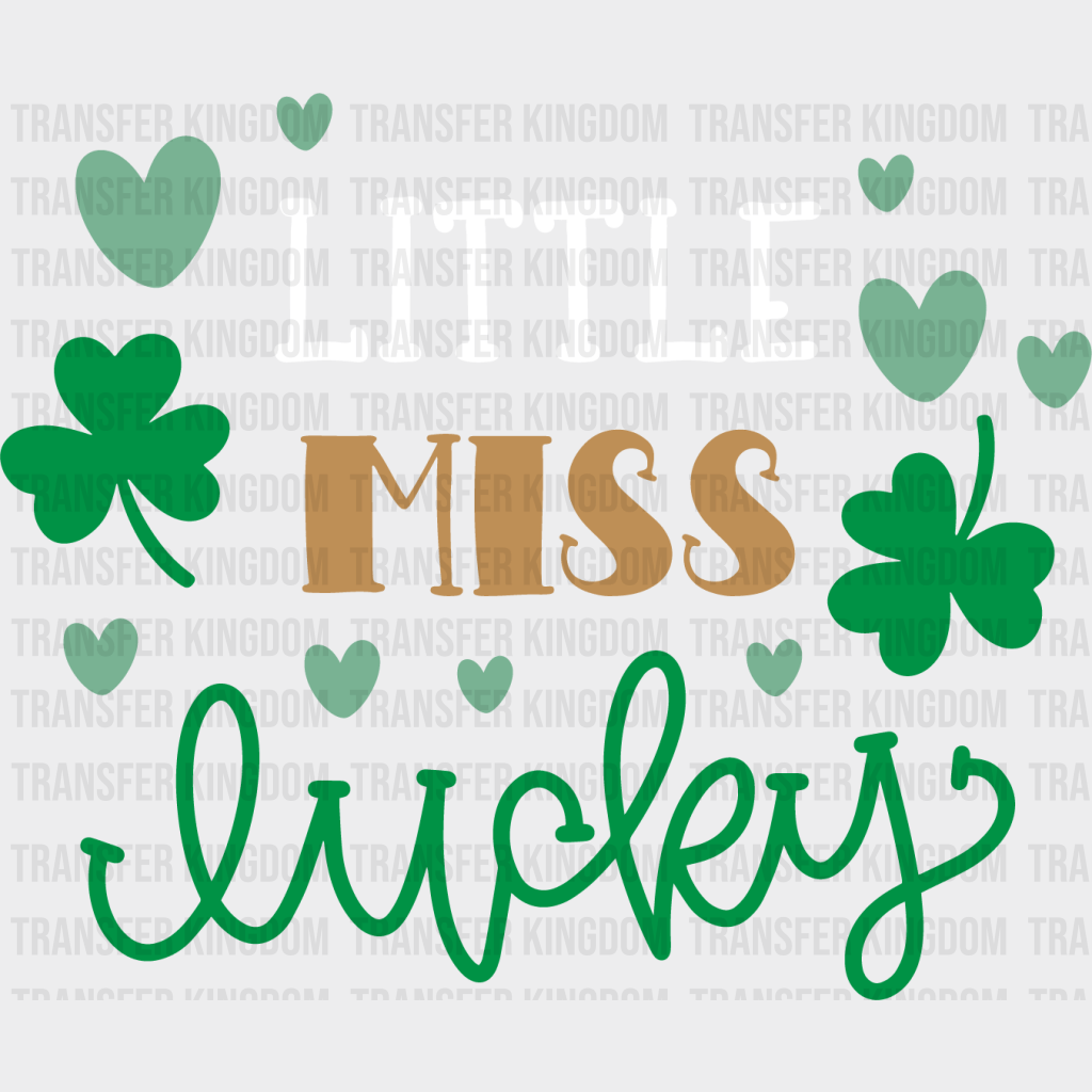 Little Miss Lucky St. Patrick's Day Design - DTF heat transfer - Transfer Kingdom