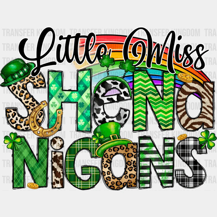 Little Miss Shenanigans St. Patrick's Day Design - DTF heat transfer
