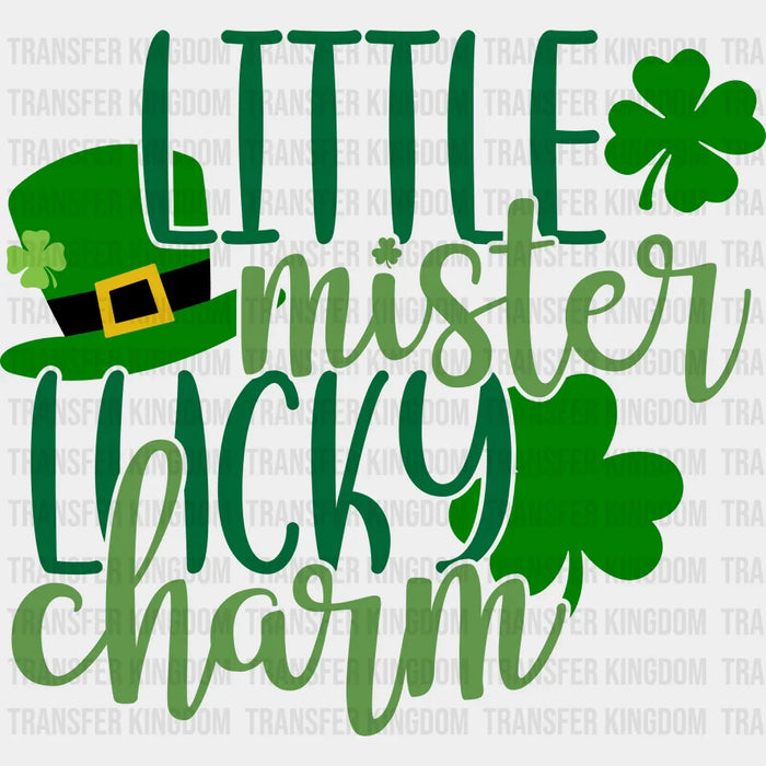 Little Mister Hat Shamrock Lucky Charm St. Patrick's Day Design - DTF heat transfer