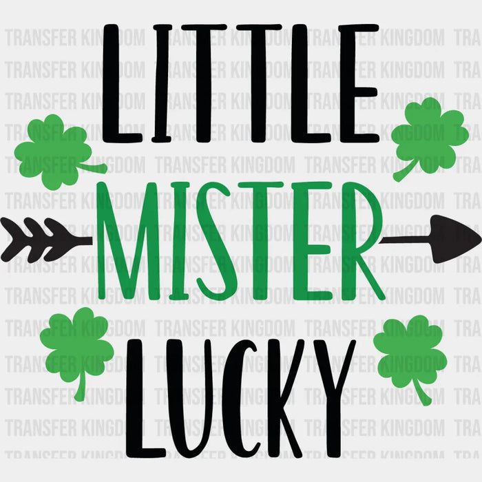 Little Mister Lucky St. Patrick's Day Clovers Design - DTF heat transfer