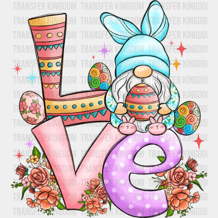 LOVE Gnomie Holding Egg Easter Design - DTF heat transfer