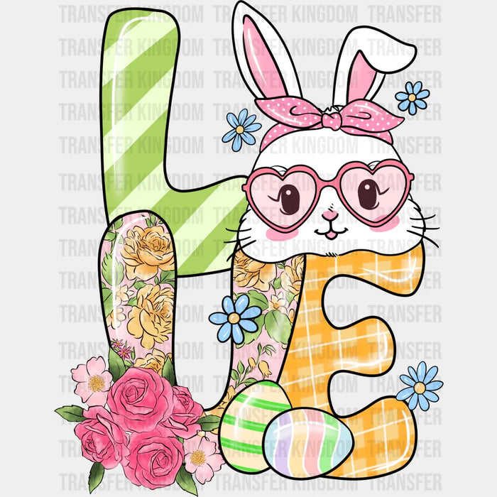 LOVE Bunny Face Easter Design - DTF heat transfer