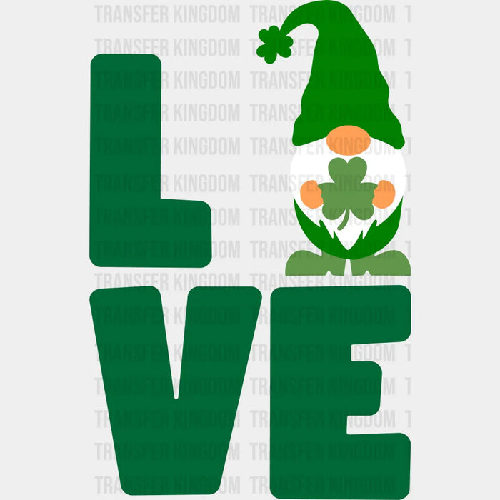 Love Gnomies St. Patrick's Day Design - DTF heat transfer